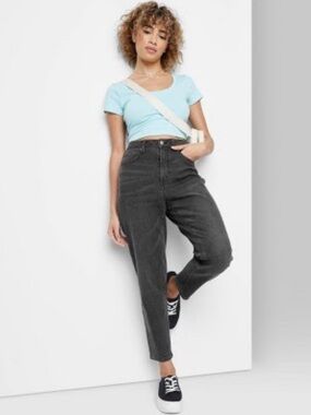Wild Fable Black Highest Rise Straight Mom Jeans